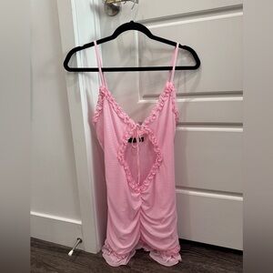 Whitefox Pink Ruffled Women's Mini Dress